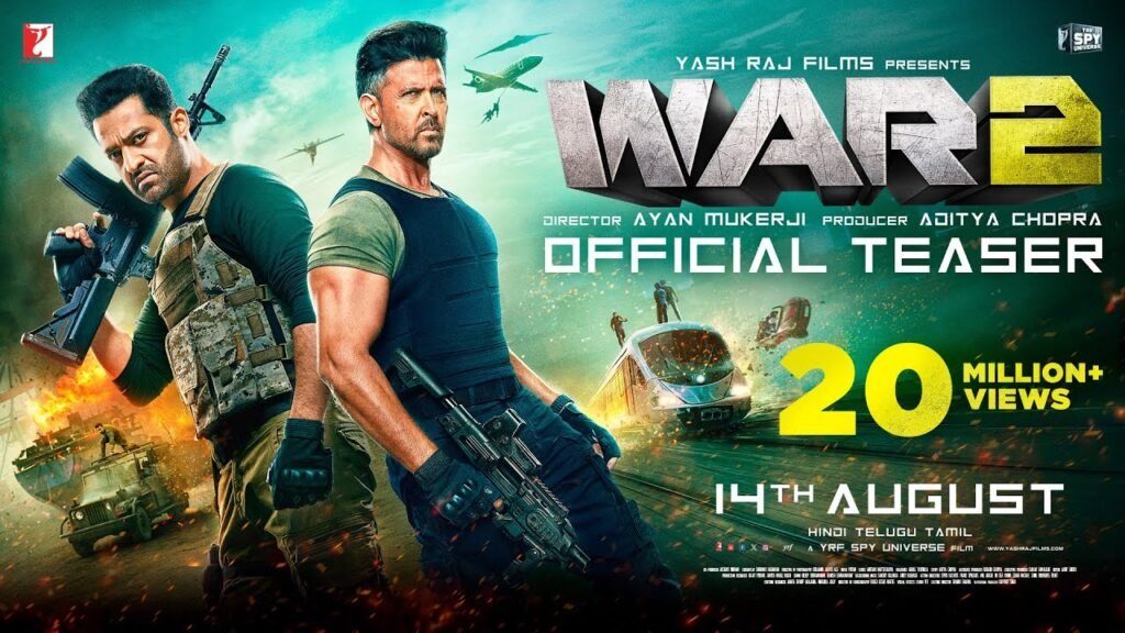 वॉर 2 टीजर फैसला: ऋतिक रोशन और जूनियर एनटीआर स्टारर वॉर 2 यूट्यूब पर पहले 24 घंटों में सबसे ज्यादा देखे गए बॉलीवुड टीजर में शामिल!